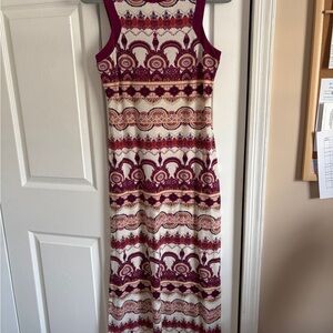 Xhilaration Purple and Cream Maxi Dress